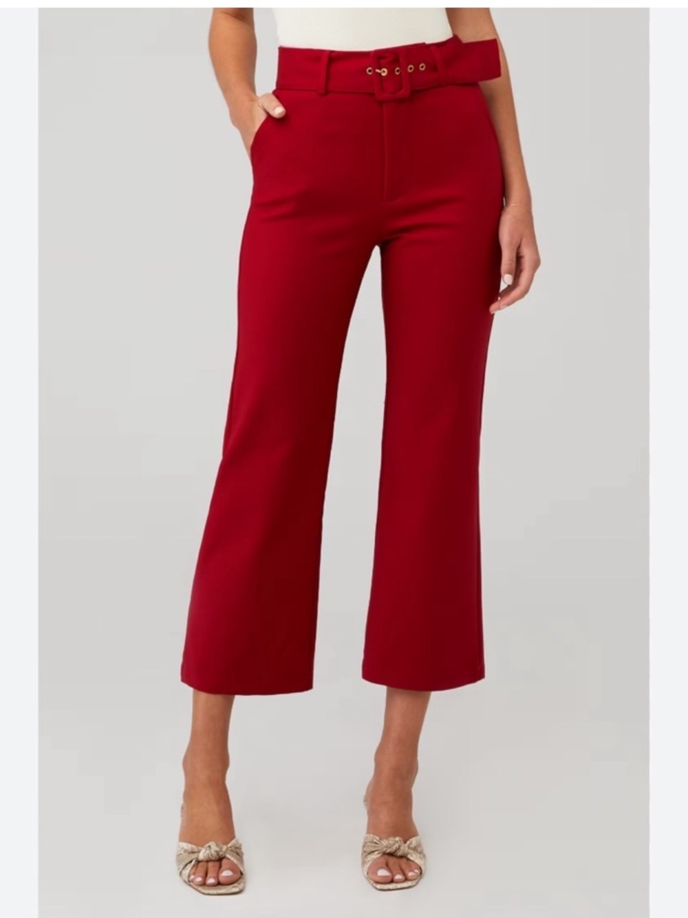 Show Me Your Mumu DJ Cropped Red Pants Size S